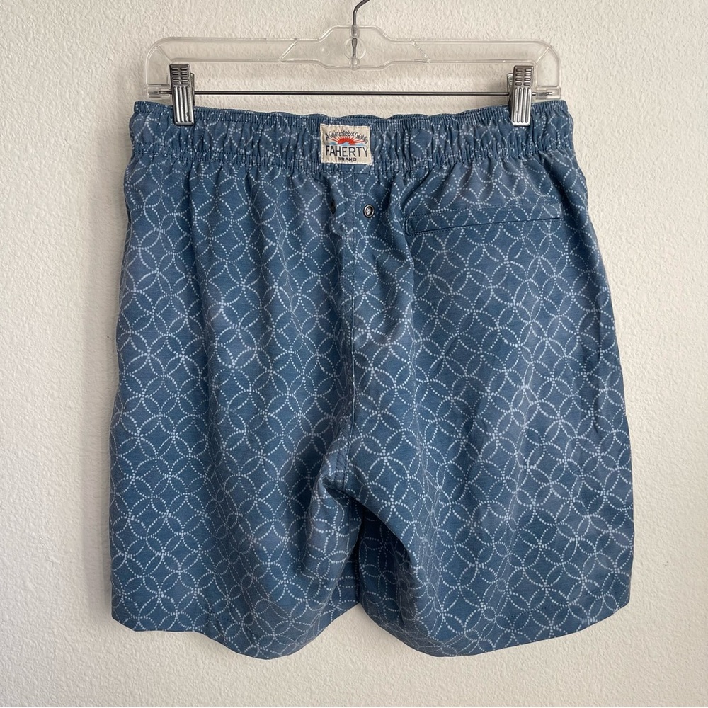 Faherty Geometric Pattern Swim Trunks Board Shorts - image 5